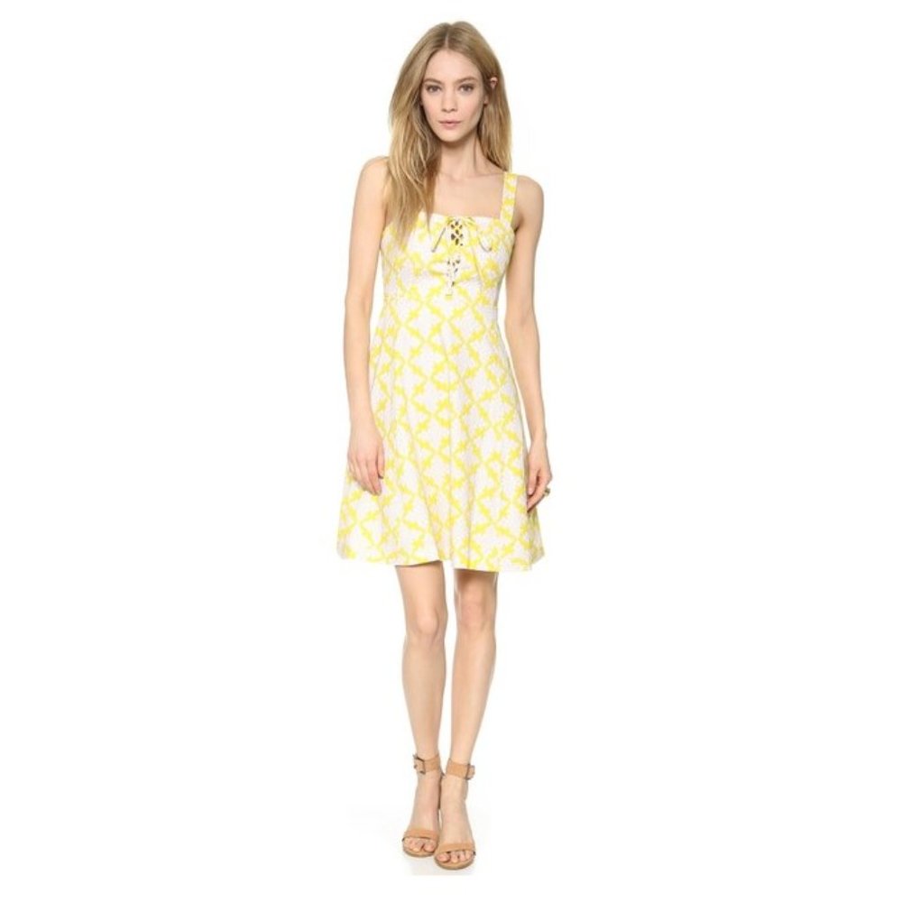 Diane Von Furstenberg Luxe Lace Up Mini Dress  2